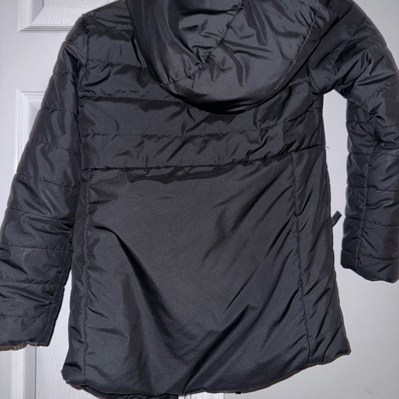 Girls NORTH FACE reversible furry winter coat, sz 7/8 - Picture 2 of 7